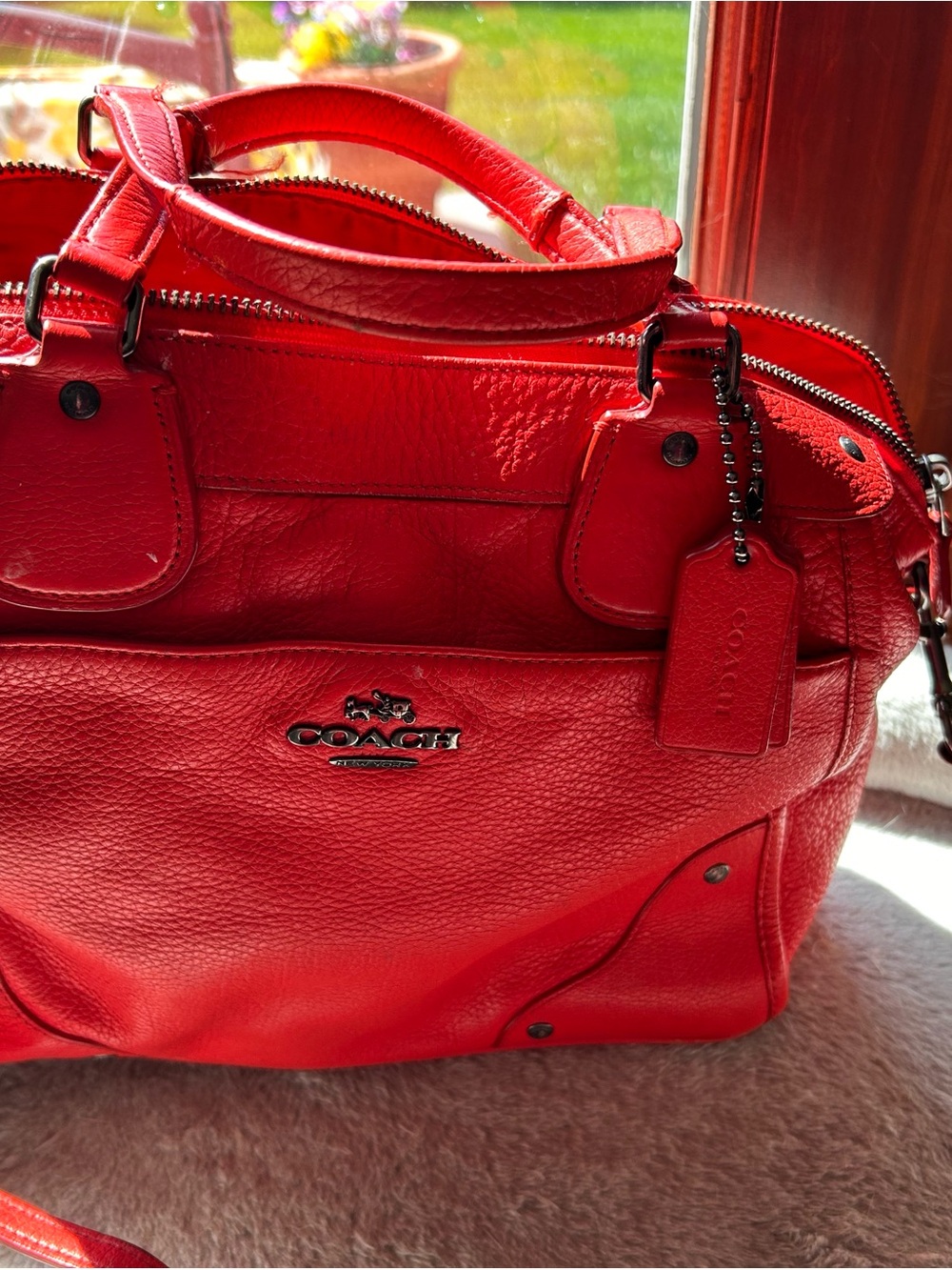 Coach Vibrant orange  Leather Satchel